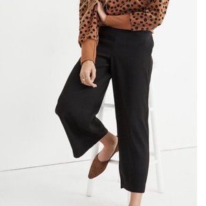 Madewell Wide-Leg Black Pants Black Pull On Crop Size M